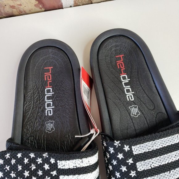 Hey Dude Shoes Phoenix Sox Unite Flag Adjustable Sandals Size 8 Black/Red/Blue main image 4